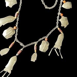 1970s Vintage Hmong Tribal Silver Charm Necklace